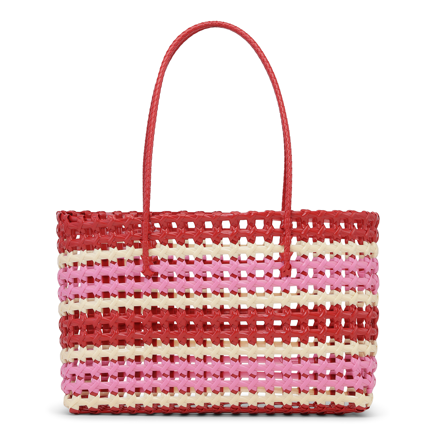 Kaya Woven shopper, Big - Pink Striped